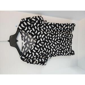 Calvin Klein Women's Abstract Print V-Neck Top Size L